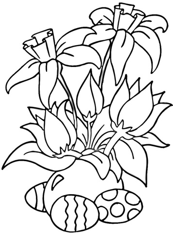 Easter Daffodils Coloring Page